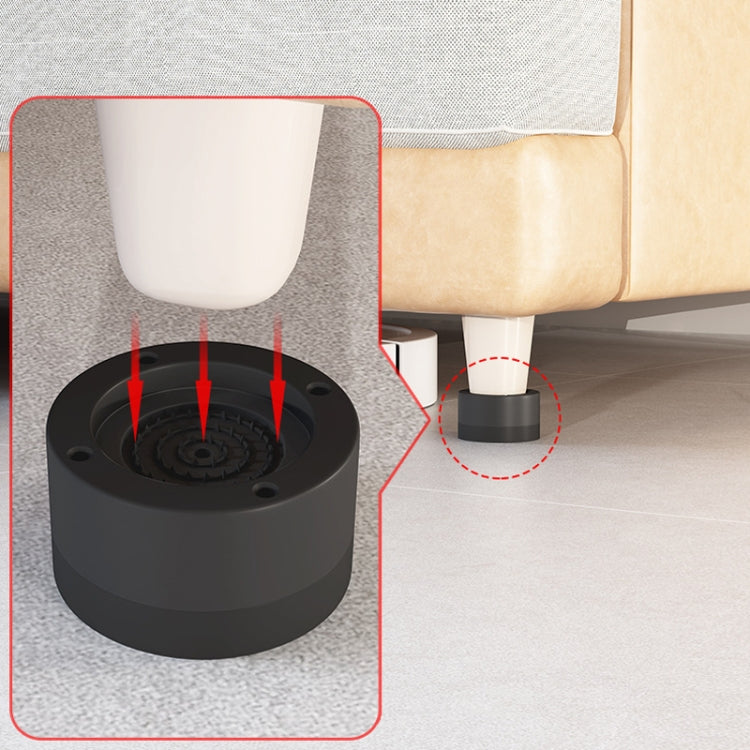 Washing Machine Base Non-Slip Heightening Fixed Shock-Absorbing Foot Pads, Color: Black 6cm