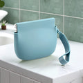 Silicone Elastic Coin Pouch Tie Handle Clasp Coin Storage Bag(Sky Blue)
