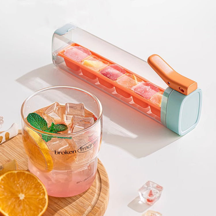 Press Type Home DIY Ice Cube Mold Ice Maker Ice Storage Box(Pearl White)
