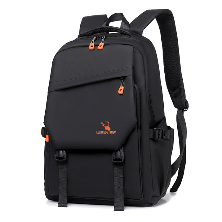 WEIXIER B682 Large Capacity Double Shoulder Backpack Casual Waterproof Travel Bag(Black)
