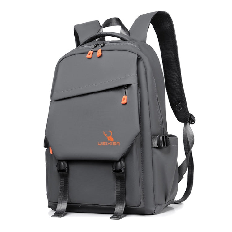 WEIXIER B682 Large Capacity Double Shoulder Backpack Casual Waterproof Travel Bag(Dark Gray)