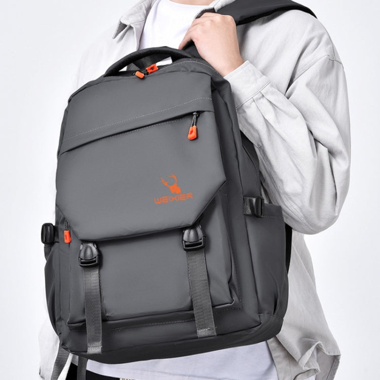 WEIXIER B682 Large Capacity Double Shoulder Backpack Casual Waterproof Travel Bag(Dark Gray)