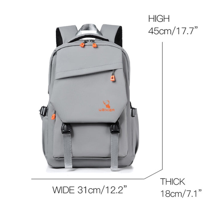 WEIXIER B682 Large Capacity Double Shoulder Backpack Casual Waterproof Travel Bag(Black)