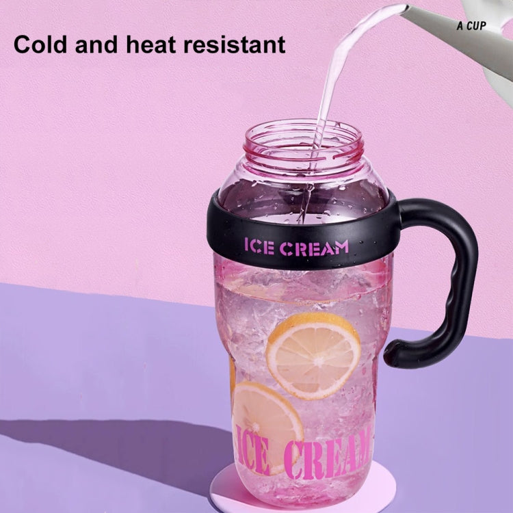 1200ml Large Capacity Lucky Belly Cup Handheld Portable Straw Cup with Tea Drain(Tulip Coffee)