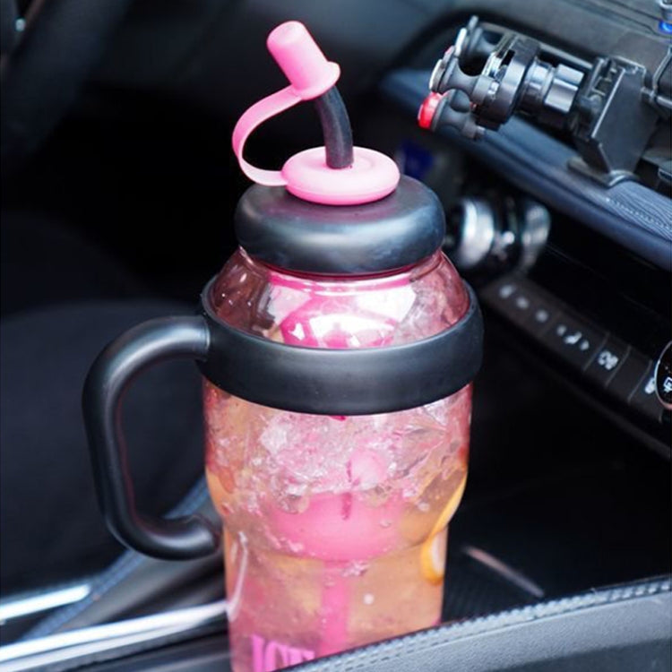 1200ml Large Capacity Lucky Belly Cup Handheld Portable Straw Cup with Tea Drain(Tulip Coffee)