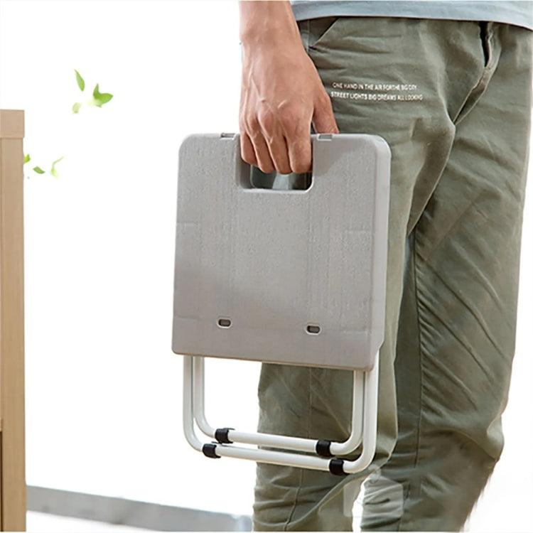 Portable Folding Stool Iron Frame Legs Lightweight Collapsible Chair(Grey)