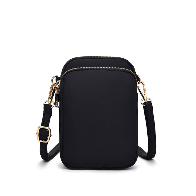 Crossbody Mobile Phone Bag Mini Vertical Coin Purse For Women Back Headphone Hole Design(Black)