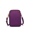 Crossbody Mobile Phone Bag Mini Vertical Coin Purse For Women Back Headphone Hole Design(Dark Purple)