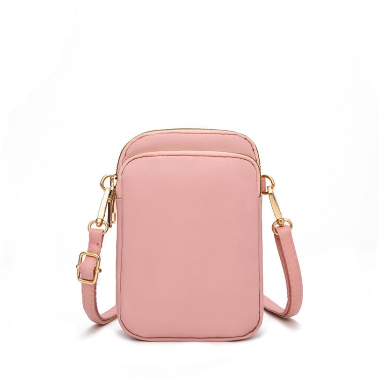 Crossbody Mobile Phone Bag Mini Vertical Coin Purse For Women Back Headphone Hole Design(Pink)
