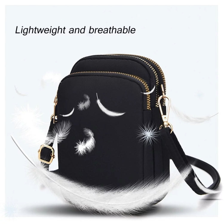 Crossbody Mobile Phone Bag Mini Vertical Coin Purse For Women Back Headphone Hole Design(Black)
