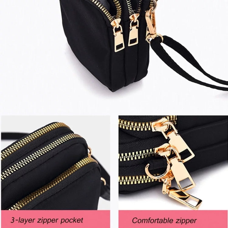 Crossbody Mobile Phone Bag Mini Vertical Coin Purse For Women Back Headphone Hole Design(Black)