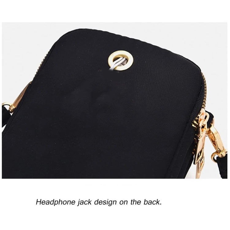 Crossbody Mobile Phone Bag Mini Vertical Coin Purse For Women Back Headphone Hole Design(Black Balloon)