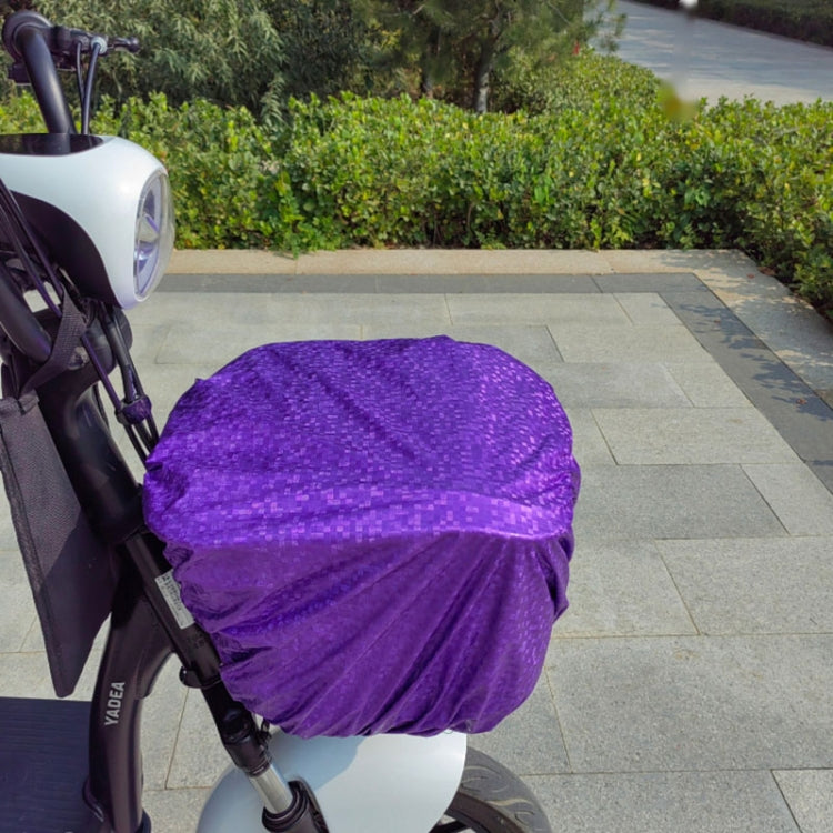 Battery Car Front Basket Rain Cover Bicycle Basket Waterproof Bag Universal, Size: Large(Purple)