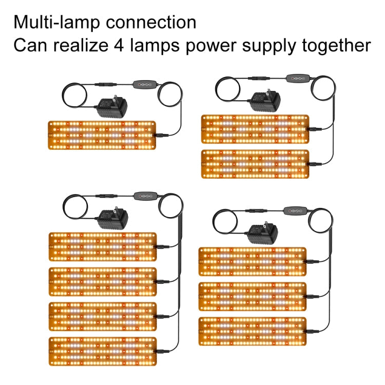 4 Heads 12V Sun Warm Light Panel Plant Grow Lamp Seedling Fill Lights(EU Plug)