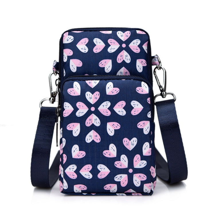 Printed Crossbody Mobile Phone Bag Mini Wallet With Arm Band, Style: Heart