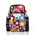 Printed Crossbody Mobile Phone Bag Mini Wallet With Arm Band, Style: Colorful Flower