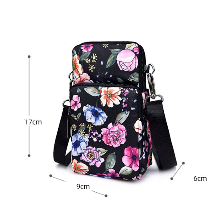 Printed Crossbody Mobile Phone Bag Mini Wallet With Arm Band, Style: Coffee Printed