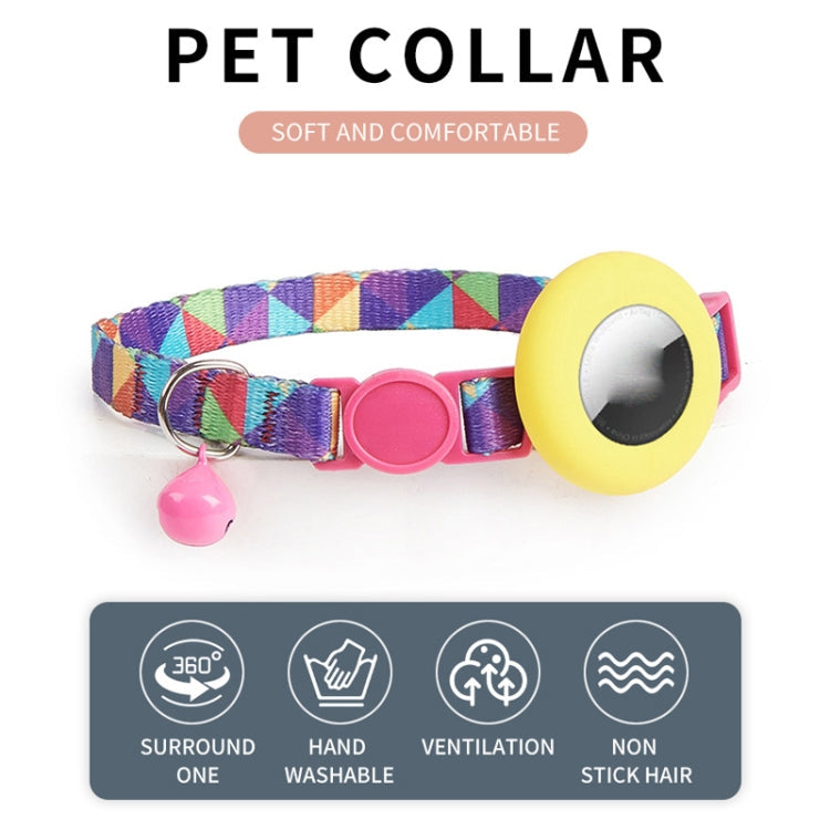 For AirTag Pet Collar Holder Print Design Case with Bell and Safety Buckle, Style: Lemon Ocean