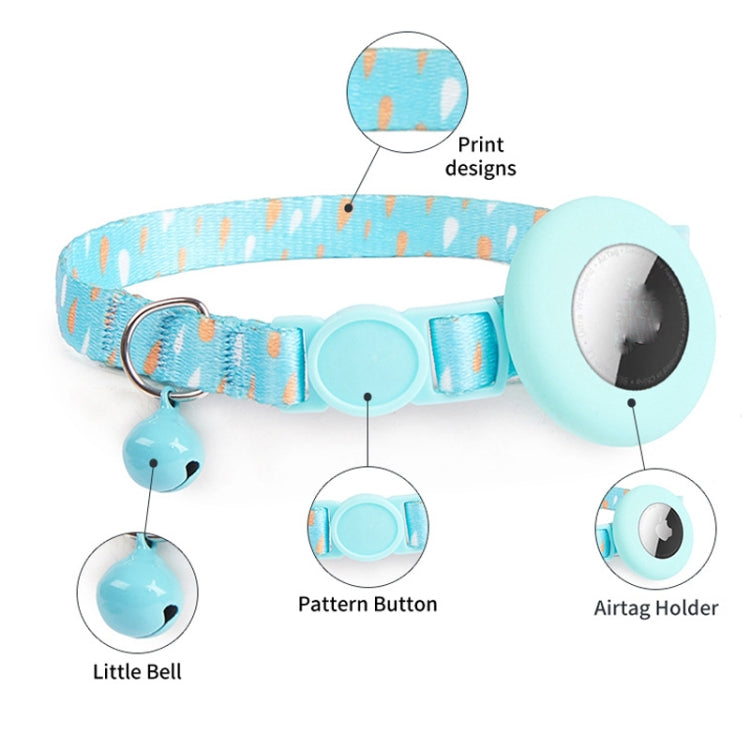 For AirTag Pet Collar Holder Print Design Case with Bell and Safety Buckle, Style: Lemon Ocean