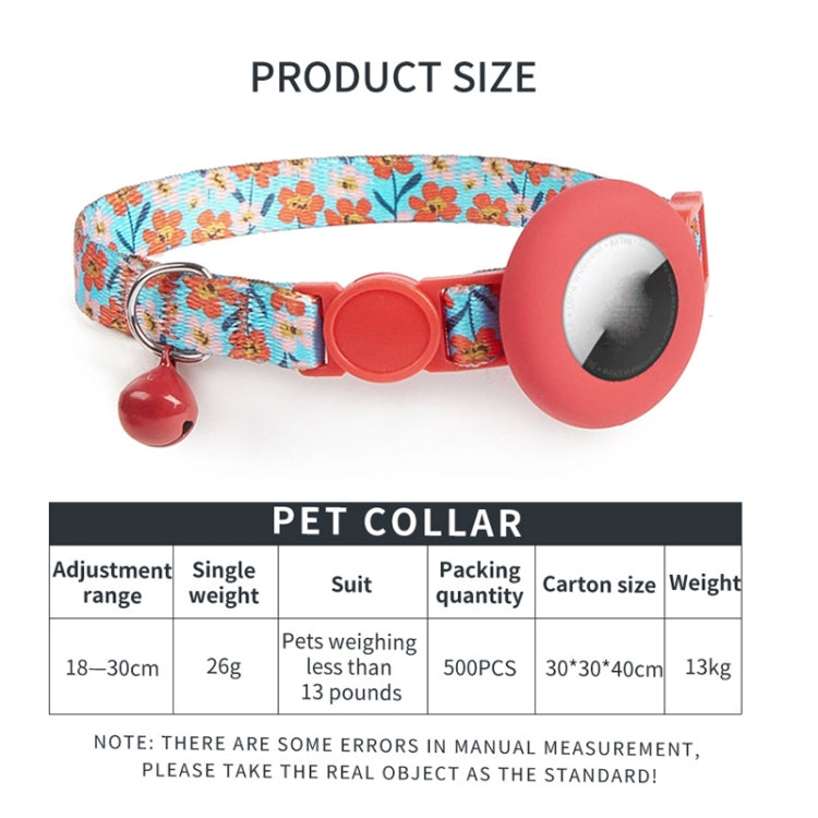 For AirTag Pet Collar Holder Print Design Case with Bell and Safety Buckle, Style: Lemon Ocean
