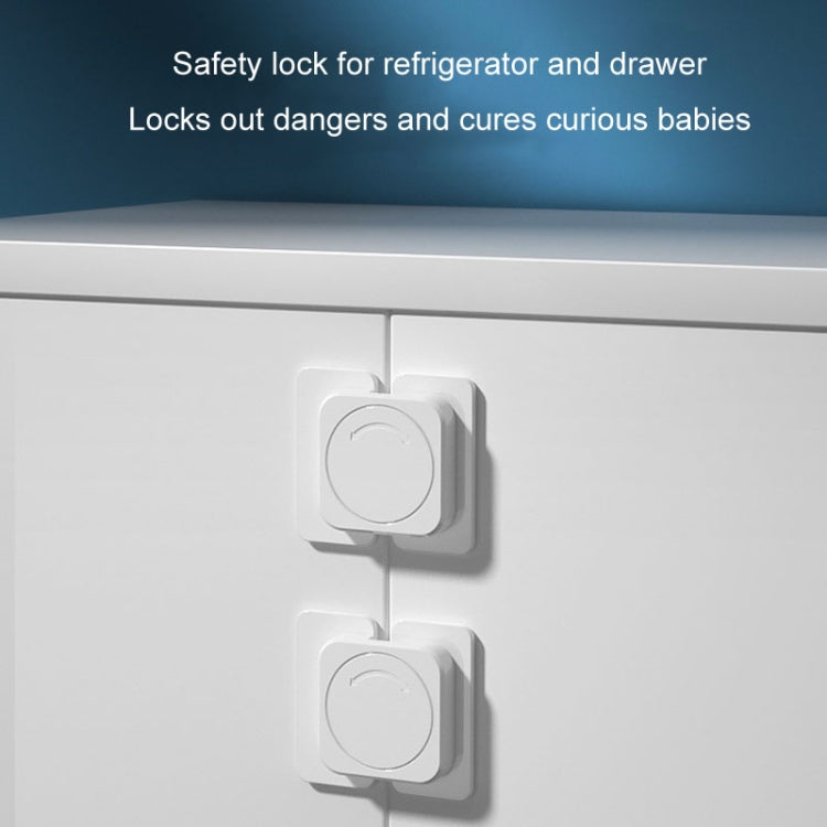 Multifunctional Baby Anti-pinch Door Latch Drawer Refrigerator Child Safety Lock(White)