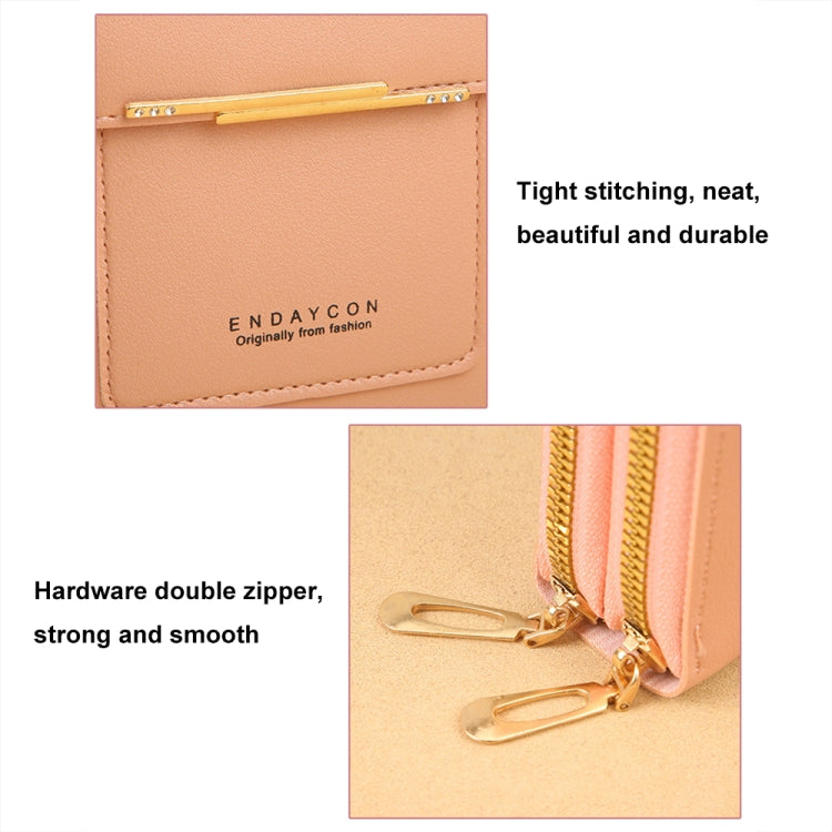 Touch Screen Crossbody Mobile Phone Bag Multifunctional Zipper Coin Purse(Light Pink)