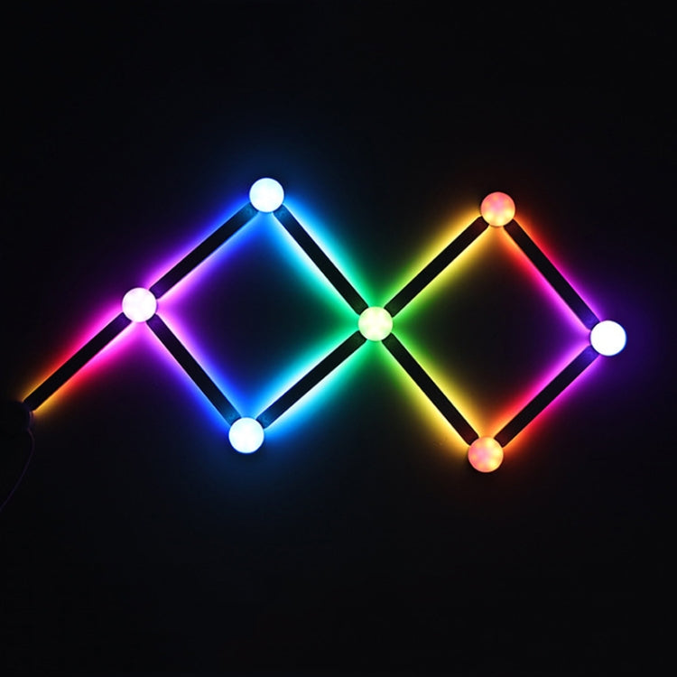 JSK-P30 9 Sections Smart WiFi Bluetooth Splicing Atmosphere Light Sound Control Constellation Light Support Amazon Alexa / Google Assistant / DuerOS UK Plug(White)