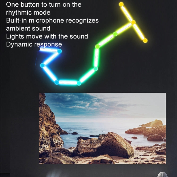 JSK-P30 9 Sections Smart WiFi Bluetooth Splicing Atmosphere Light Sound Control Constellation Light Support Amazon Alexa / Google Assistant / DuerOS US Plug(White)