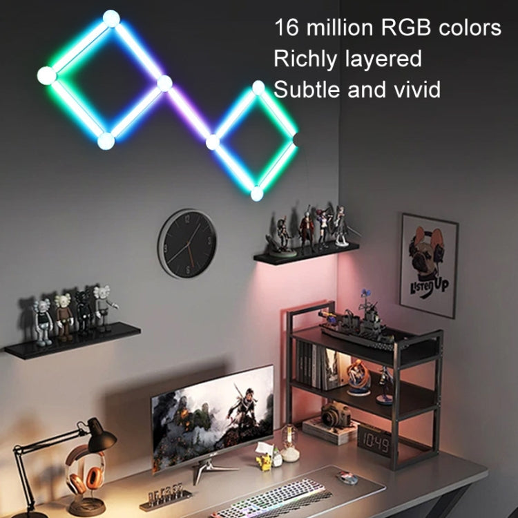 JSK-P30 9 Sections Smart WiFi Bluetooth Splicing Atmosphere Light Sound Control Constellation Light Support Amazon Alexa / Google Assistant / DuerOS US Plug(White)