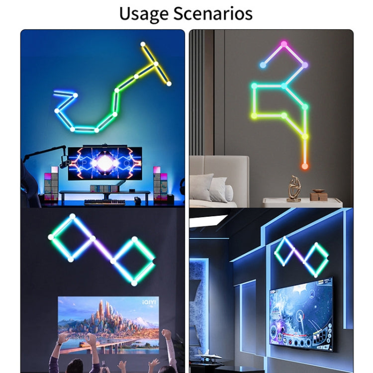 JSK-P30 9 Sections Smart WiFi Bluetooth Splicing Atmosphere Light Sound Control Constellation Light Support Amazon Alexa / Google Assistant / DuerOS US Plug(White)