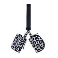 2-in-1 Portable Wrist Bag Card Holder Mini Coin Storage Bag(Black white Leopard)