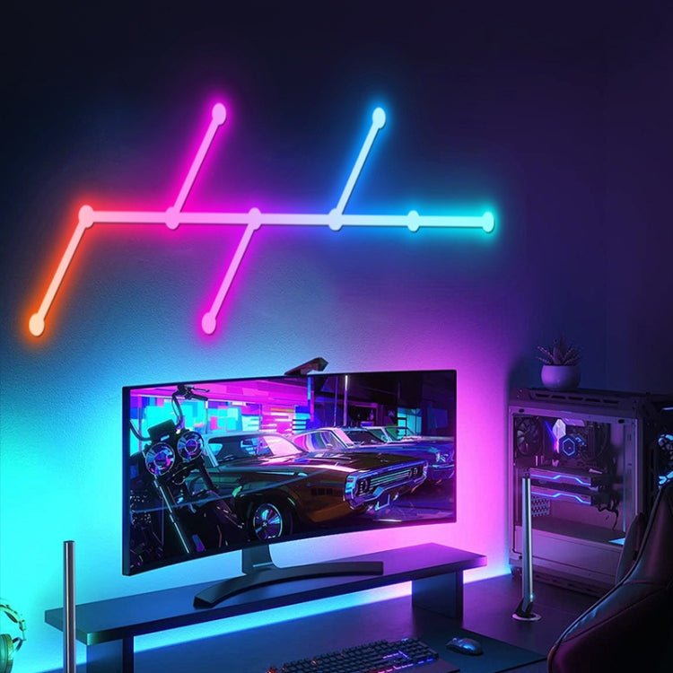 JSK-P22 5V Bluetooth RGB Stitching Light E-Sports Atmosphere Decorative Lamp, Style: 9 Sections+USB To DC Line(Black)