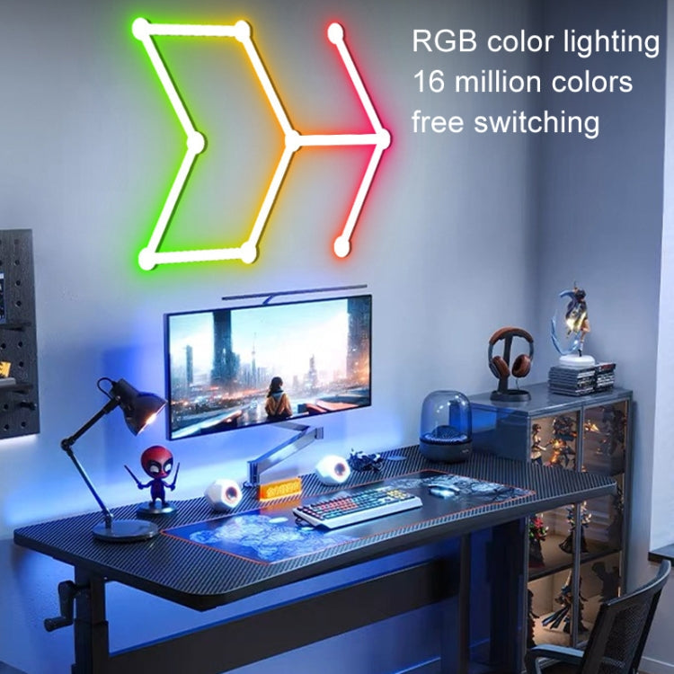 JSK-P22 5V Bluetooth RGB Stitching Light E-Sports Atmosphere Decorative Lamp, Style: 9 Sections+USB To DC Line+EU Plug(Black)