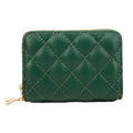Large Capacity Double Layer Zipper Wallet Multi-card Slot Rhombus Card Holder(Green)