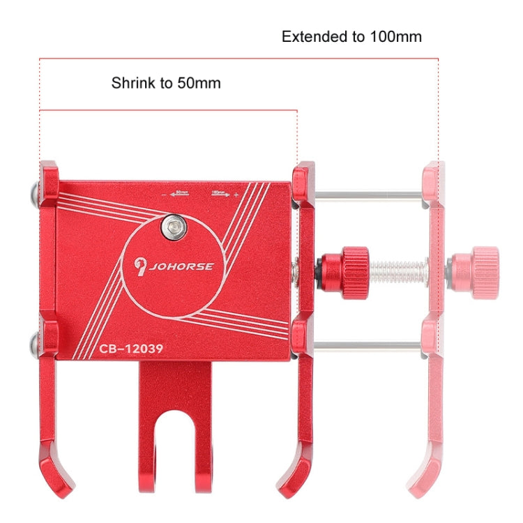 JOHORSE Bicycle Shockproof Mobile Phone Holder Motorcycle Riding Equipment, Color: Stem Red