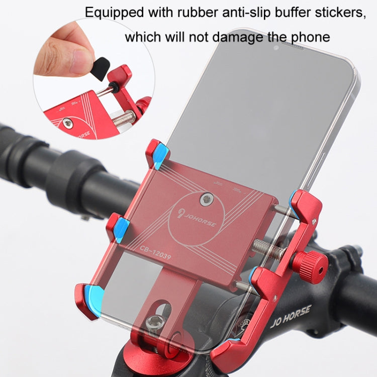 JOHORSE Bicycle Shockproof Mobile Phone Holder Motorcycle Riding Equipment, Color: Handlebar Red