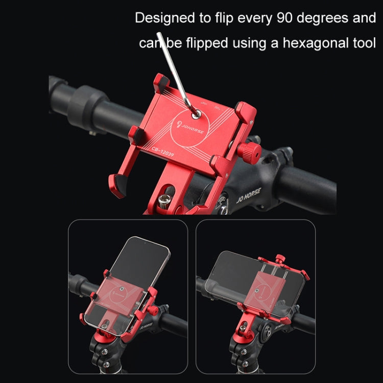 JOHORSE Bicycle Shockproof Mobile Phone Holder Motorcycle Riding Equipment, Color: Stem Red