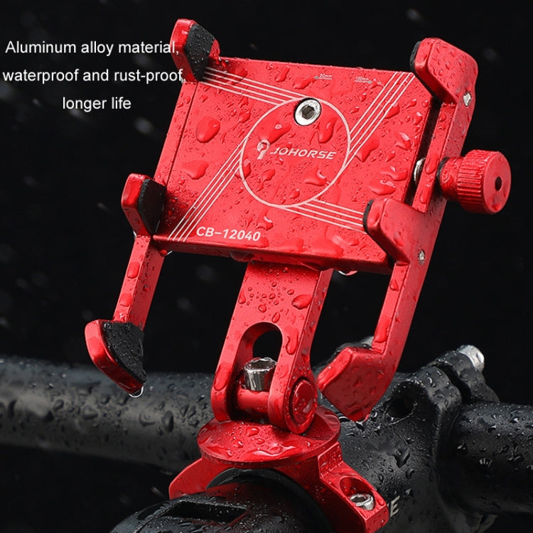 JOHORSE Bicycle Shockproof Mobile Phone Holder Motorcycle Riding Equipment, Color: Handlebar Red