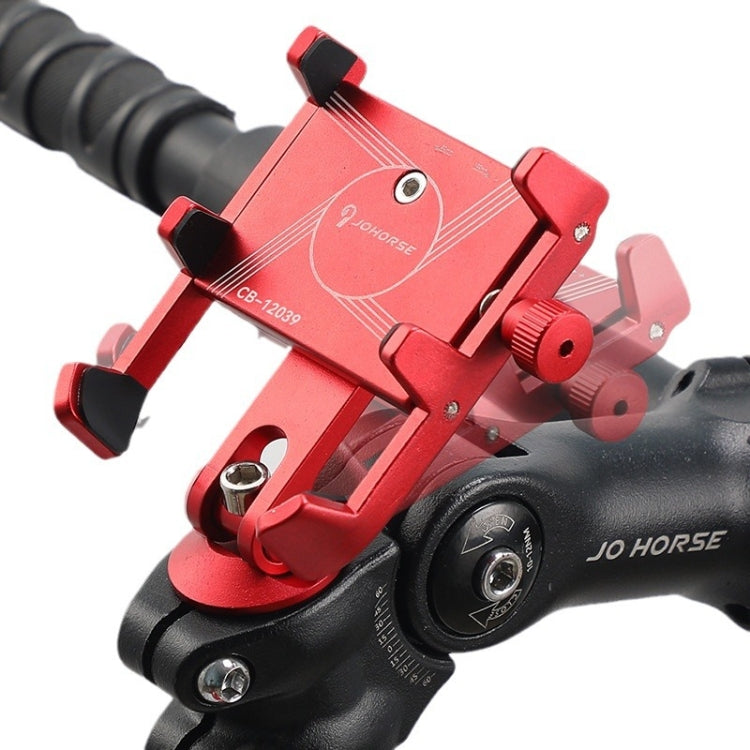 JOHORSE Bicycle Shockproof Mobile Phone Holder Motorcycle Riding Equipment, Color: Handlebar Red