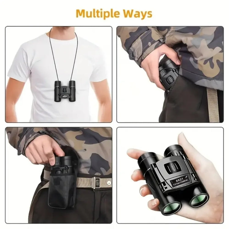 8X21 Outdoor Low-light Night Vision High-power HD Mini Binoculars
