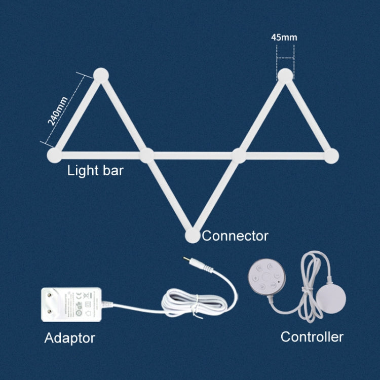 JSK-P26 Smart WiFi Bluetooth Version RGB Direct Illumination Phantom Splicing Light, Support Amazon Alexa / Google Assistant / DuerOS, Style: 9 Sections+US Plug Adapter(White)