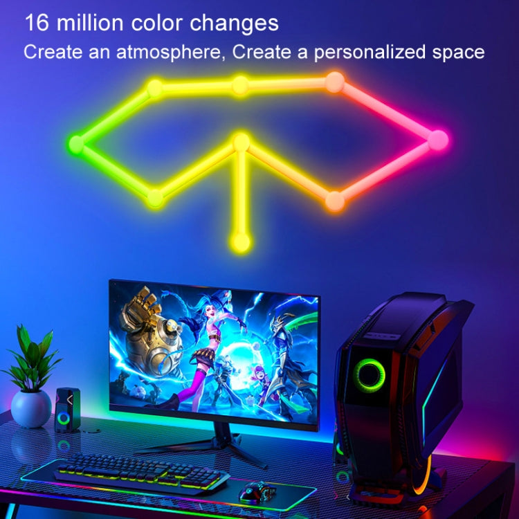 JSK-P26 Smart WiFi Bluetooth Version RGB Direct Illumination Phantom Splicing Light, Support Amazon Alexa / Google Assistant / DuerOS, Style: 9 Sections+UK Plug Adapter(White)
