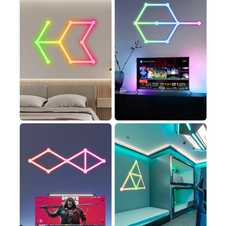 JSK-P26 Smart WiFi Bluetooth Version RGB Direct Illumination Phantom Splicing Light, Support Amazon Alexa / Google Assistant / DuerOS, Style: 9 Sections+UK Plug Adapter(White)