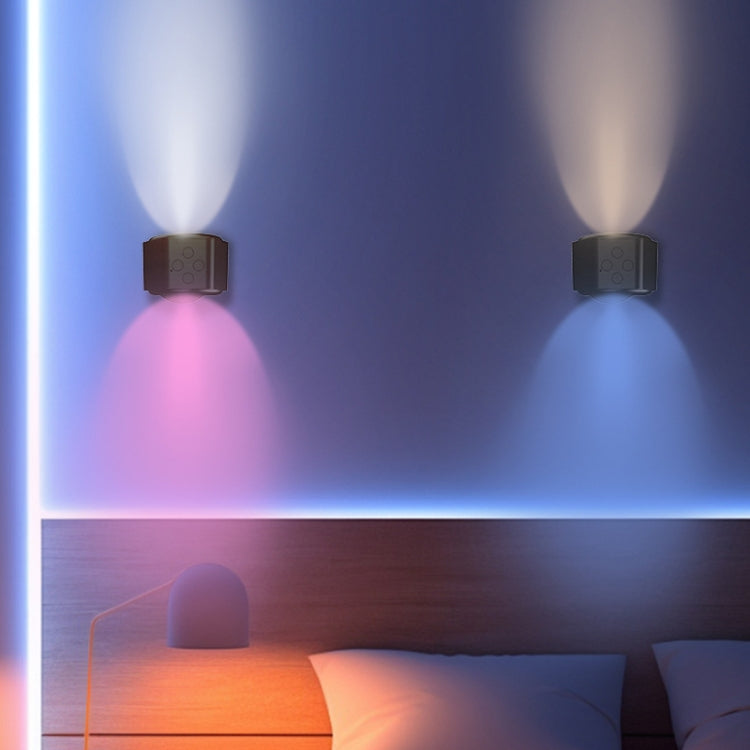 JSK-C38 Rechargeable Double Side Lighted Magnetic Wall Lamp Remote Control Night Light(White)