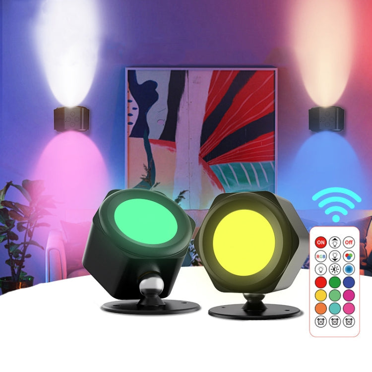 JSK-C38 Rechargeable Double Side Lighted Magnetic Wall Lamp Remote Control Night Light(White)