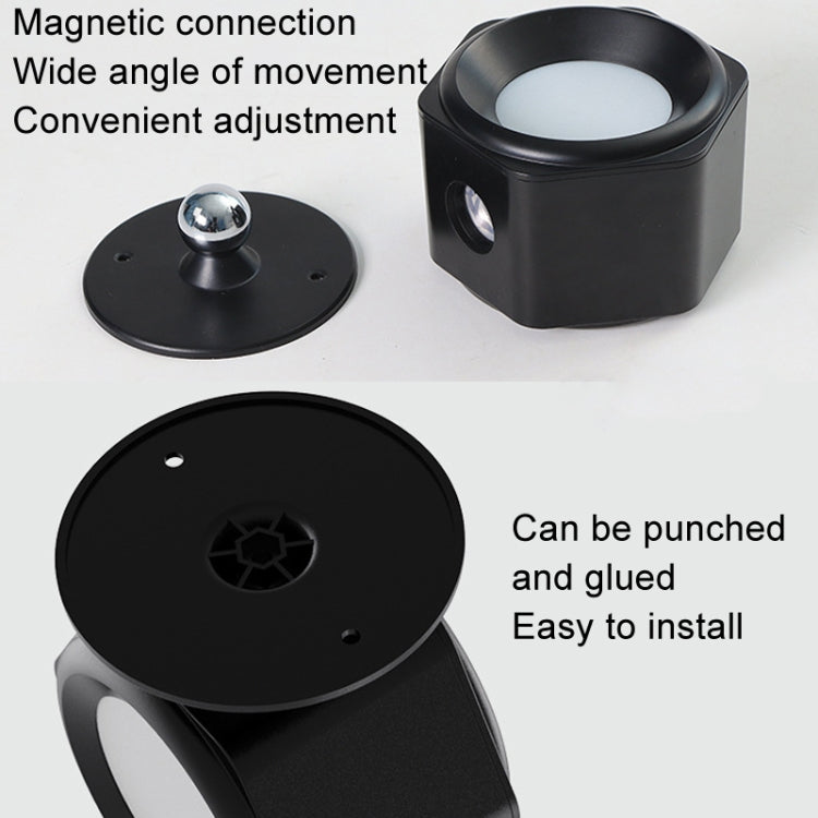 JSK-C38 Rechargeable Double Side Lighted Magnetic Wall Lamp Remote Control Night Light(Black)