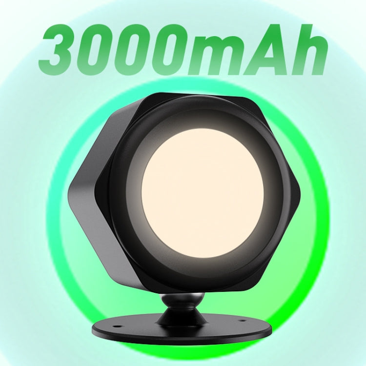 JSK-C38 Rechargeable Double Side Lighted Magnetic Wall Lamp Remote Control Night Light(Black)