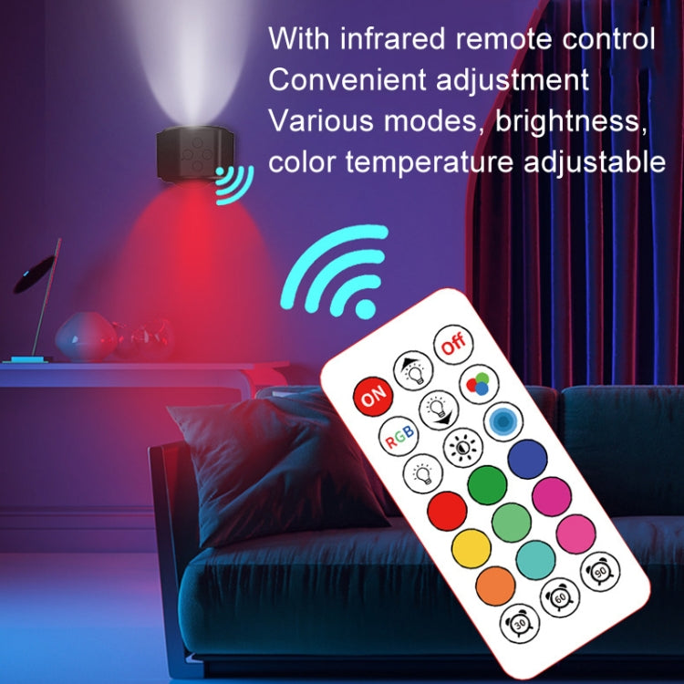 JSK-C38 Rechargeable Double Side Lighted Magnetic Wall Lamp Remote Control Night Light(White)