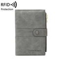 RFID Anti-theft Multi-card Slot Document Bag Multifunctional Zipper Travel Passport Bag(Grey)