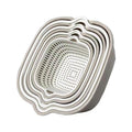 8 In 1 Drain Basket Double-Layer Vegetable Washing Basket Fruit Basin(Gray White)